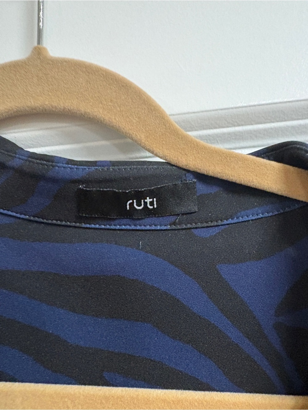 Girls Navy Zebra-Print Ruffle-Hem Casual Dress - Picture 2 of 2